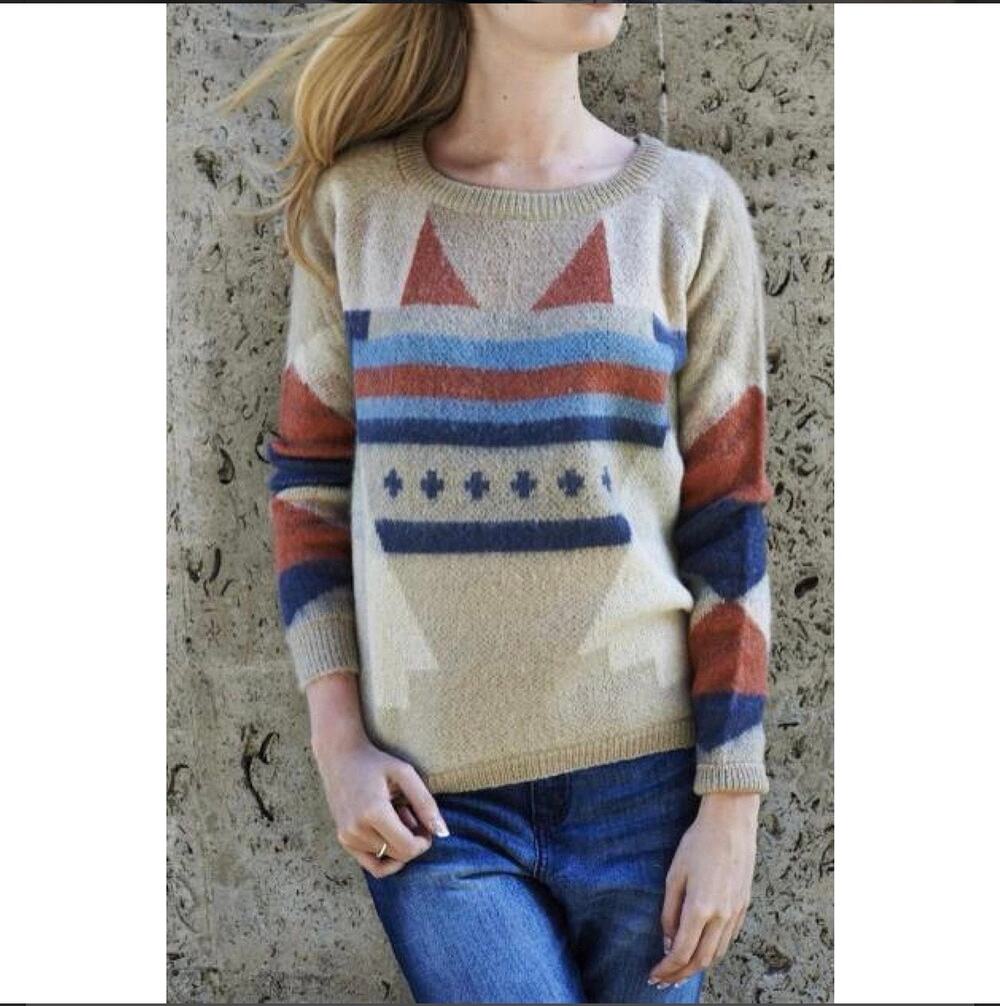 Maison Scotch & Soda Aztec Mohair Blend Tan Sweater 4=12